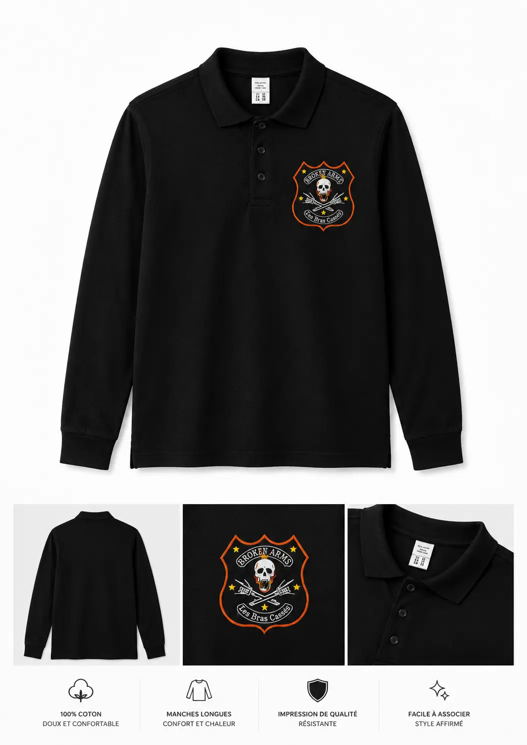 POLO MANCHE LONG BRODE